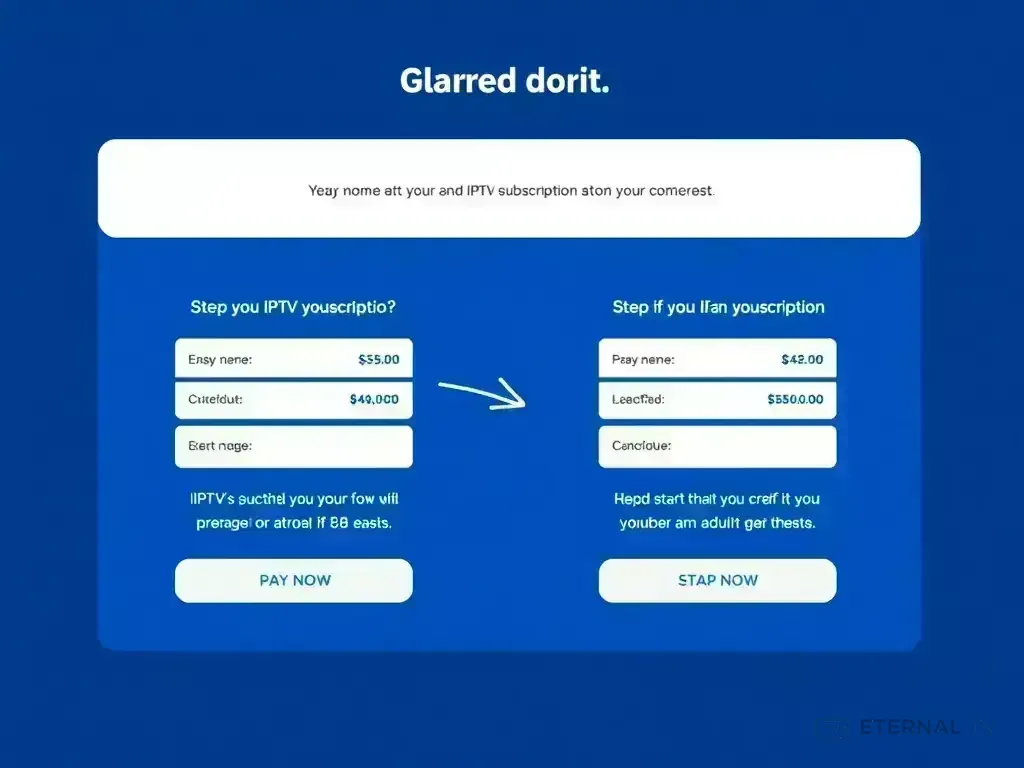 Step-by-step checkout process for Eternal TV payment