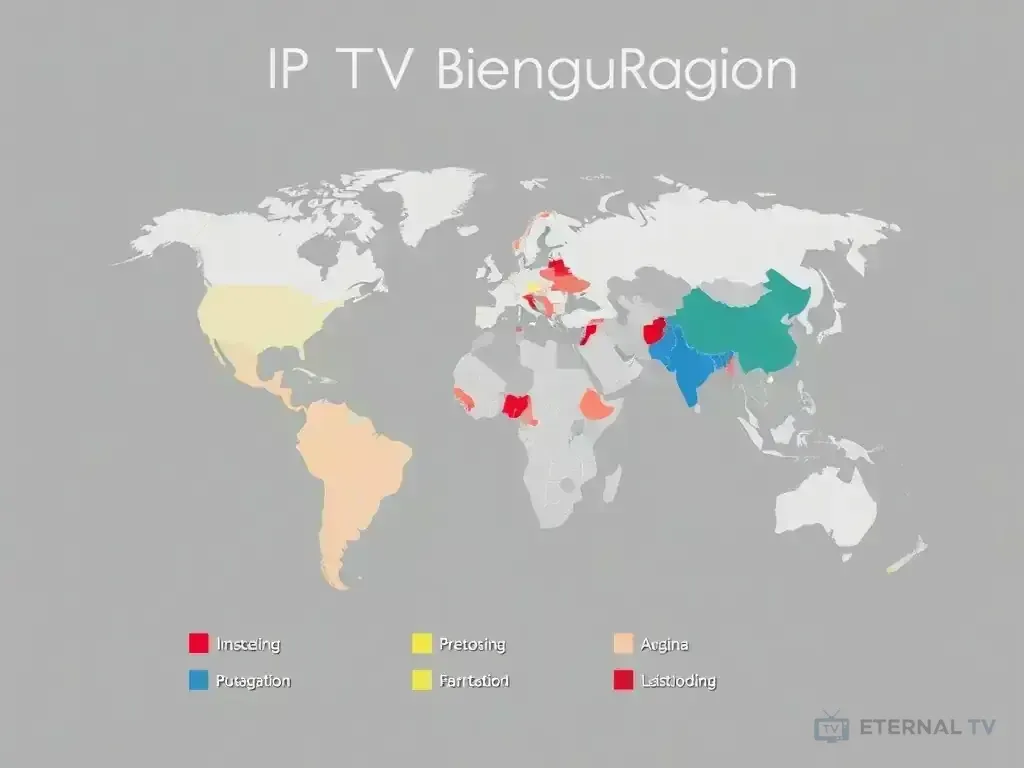 World map showing IPTV regulations by region